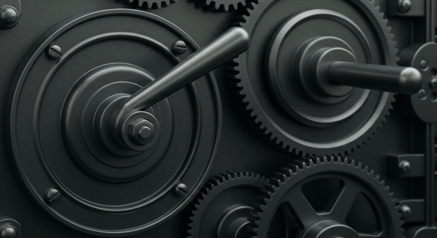 An extreme close-up of the intricate mechanical components of a bank vault or safe deposit box, conveying the secure and reliable financial infrastructure behind Williams-Sonoma's continued success.