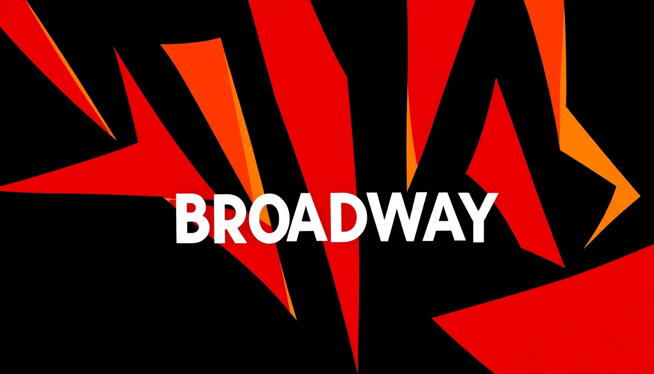 An abstract, minimalist illustration featuring sharp, angular shapes in vibrant red, yellow, and black, conveying the empowering energy and female-centric narratives of the upcoming Van Wezel Performing Arts Hall Broadway season.