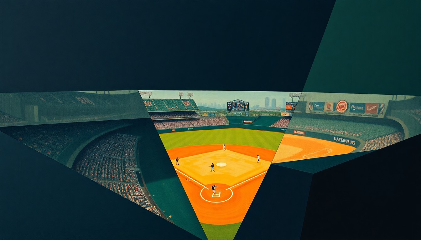 A cubist-style painting featuring overlapping geometric shapes and planes in muted tones, representing the fragmented and disjointed nature of the Mets' recent on-field performance.