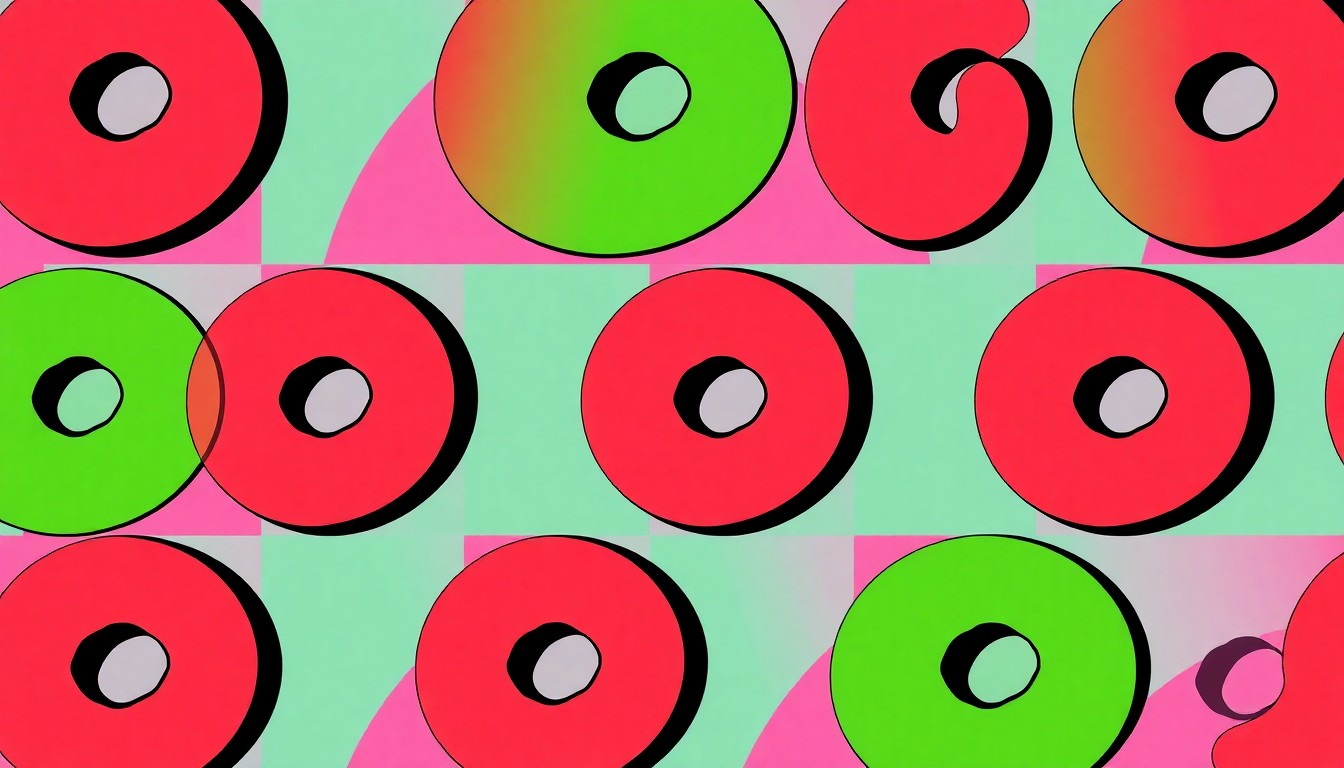 A high-contrast, silkscreen-style illustration of a single bagel icon repeated in a grid pattern, rendered in a bold, neon color palette that captures the energy and creativity of the BagelFest West festival.