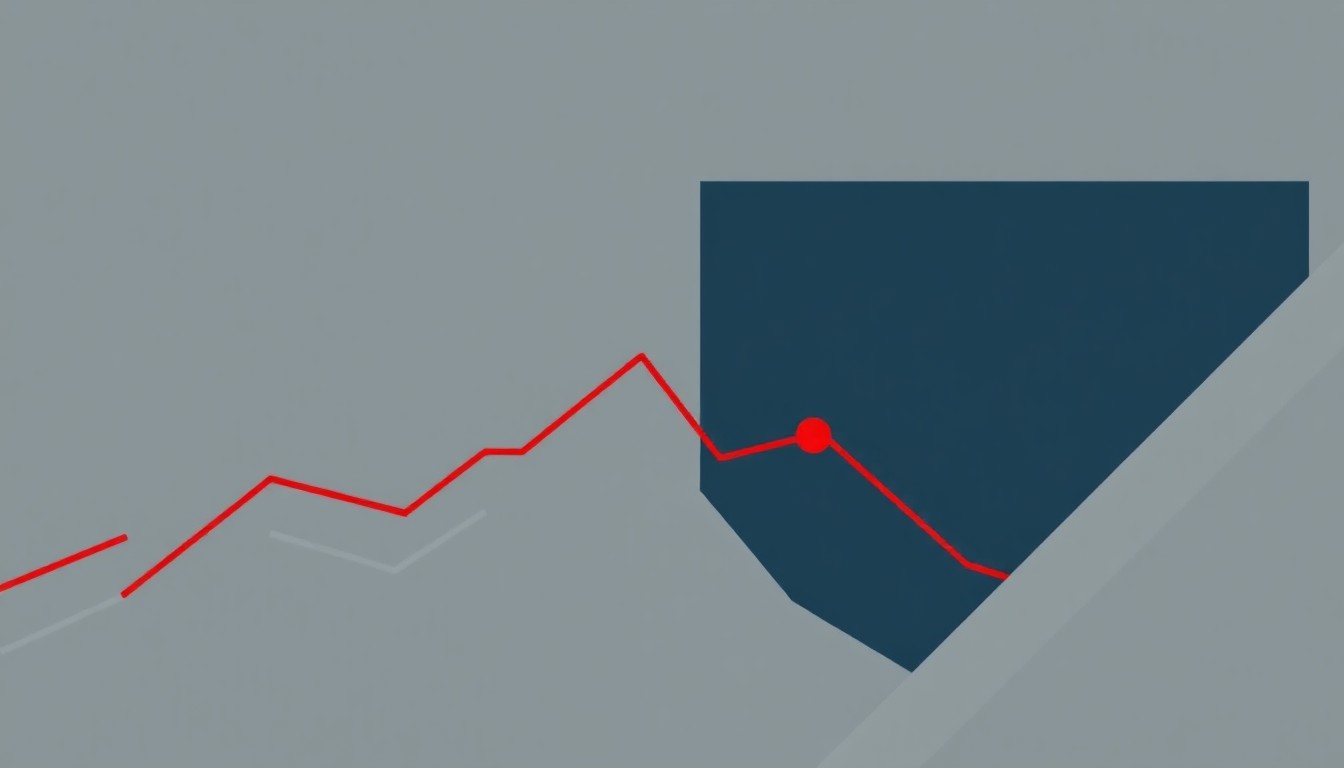 An abstract illustration featuring overlapping triangles and rectangles in shades of dark gray, navy blue, and crimson red, conceptually representing the complex economic forces of rising energy prices and inflation.