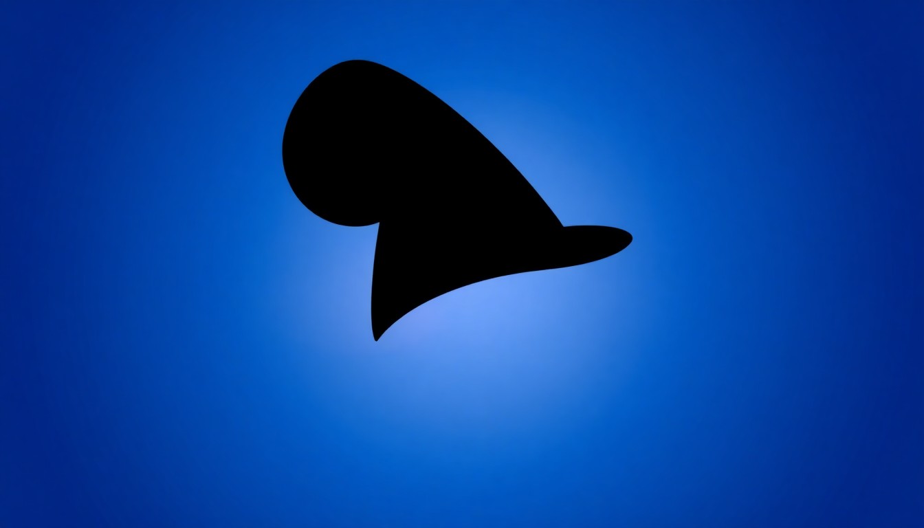 A dramatic, minimalist illustration featuring a bold, jagged black silhouette of Mickey Mouse's iconic sorcerer hat against a vibrant background of deep blue, fiery red, and shimmering gold, capturing the nostalgic spirit of this Disney Parks landmark.