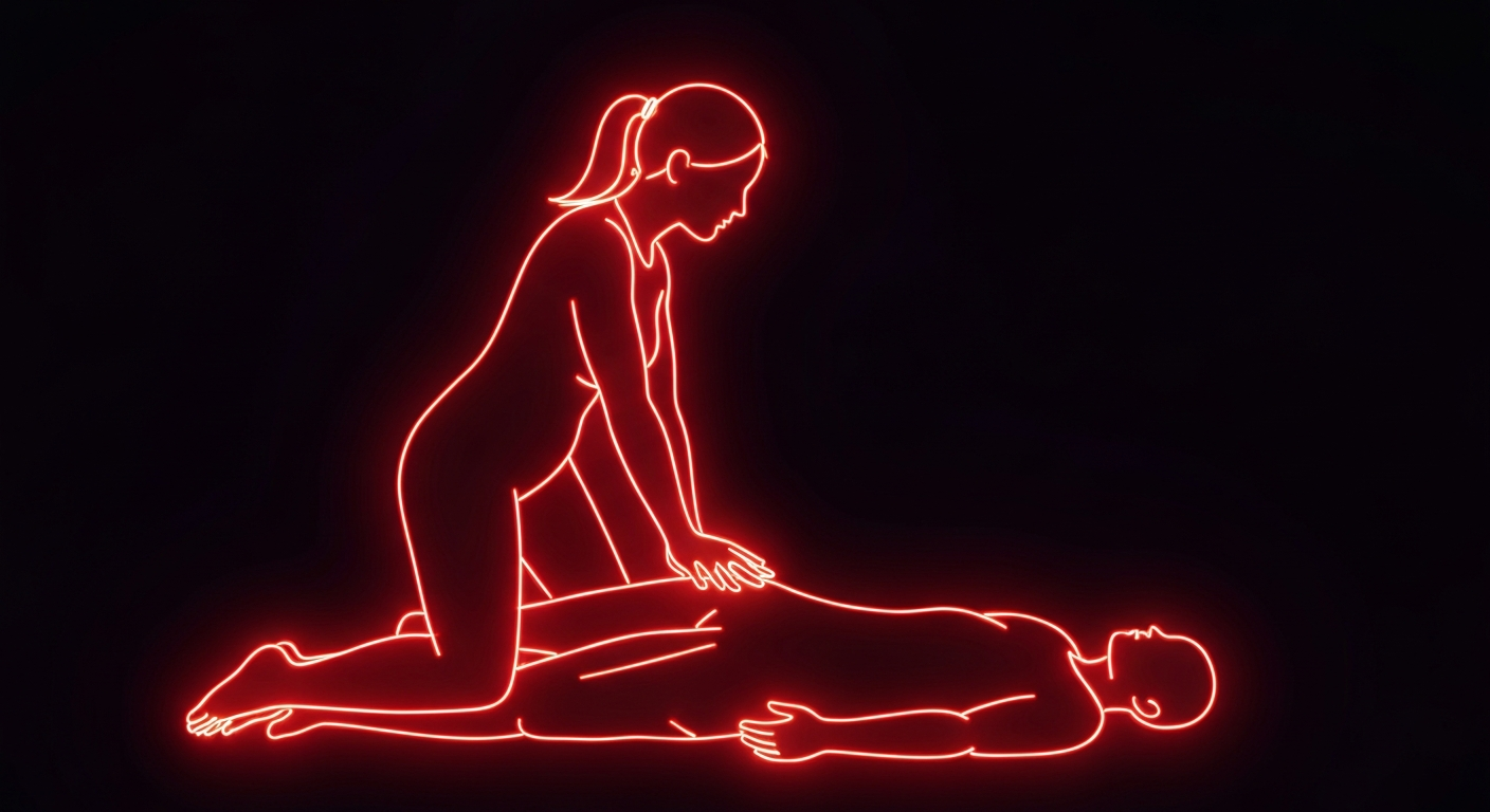 A minimalist neon outline illustration depicting the motion of CPR, with two glowing figures against a dark background, conceptually representing the life-saving potential of comprehensive CPR education.
