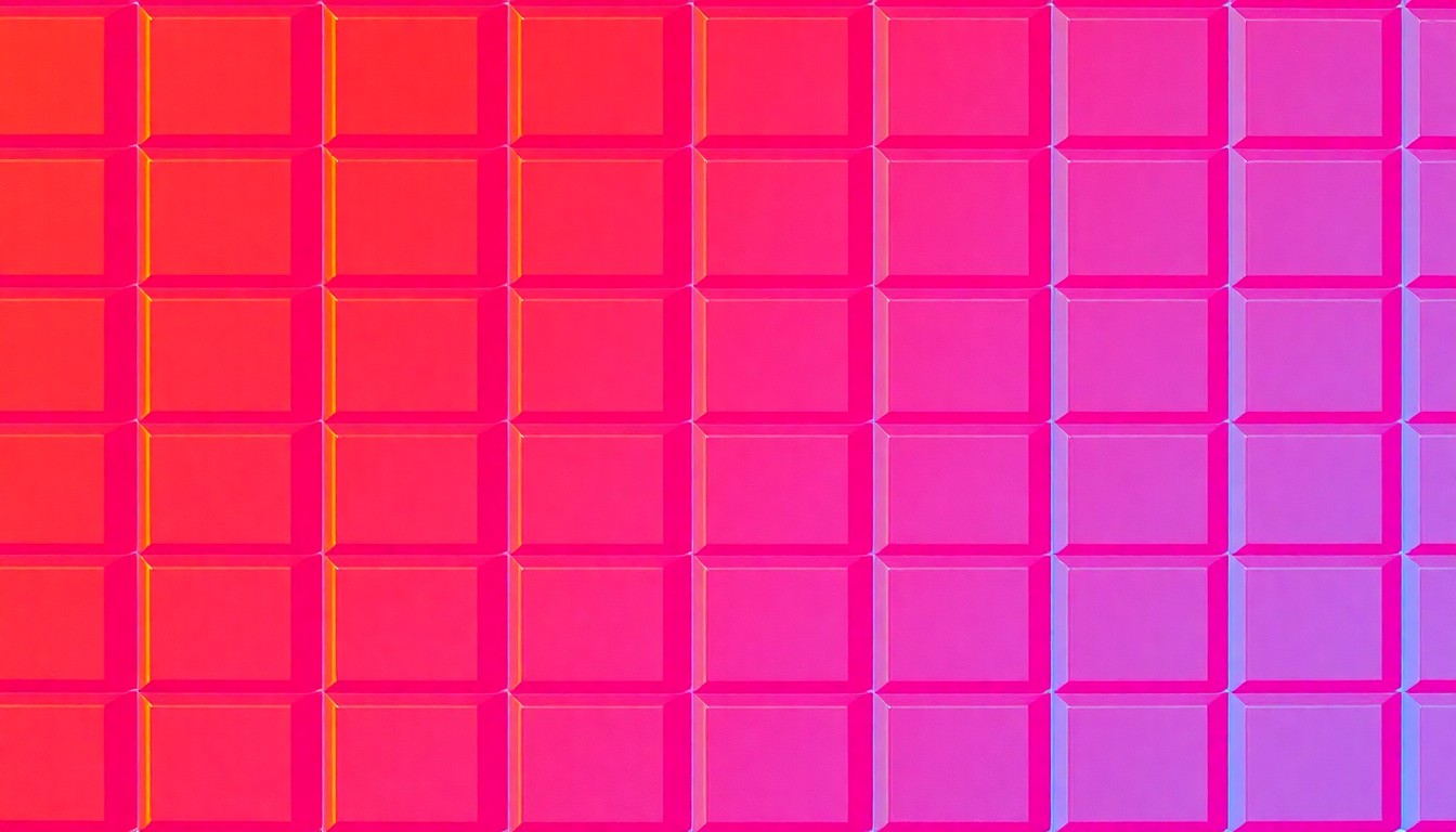 A bold, abstract grid of colorful toy building blocks in shades of pink, orange, and blue, conceptually representing the expansion of childcare options for families.