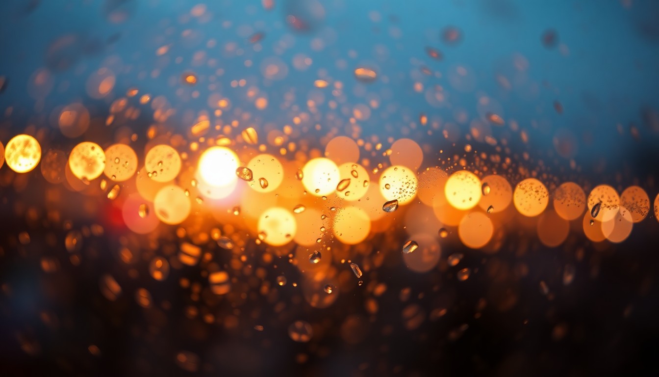 An abstract, impressionistic scene of soft, blurred light and color, conveying the atmospheric and celebratory mood of an environmental film festival.