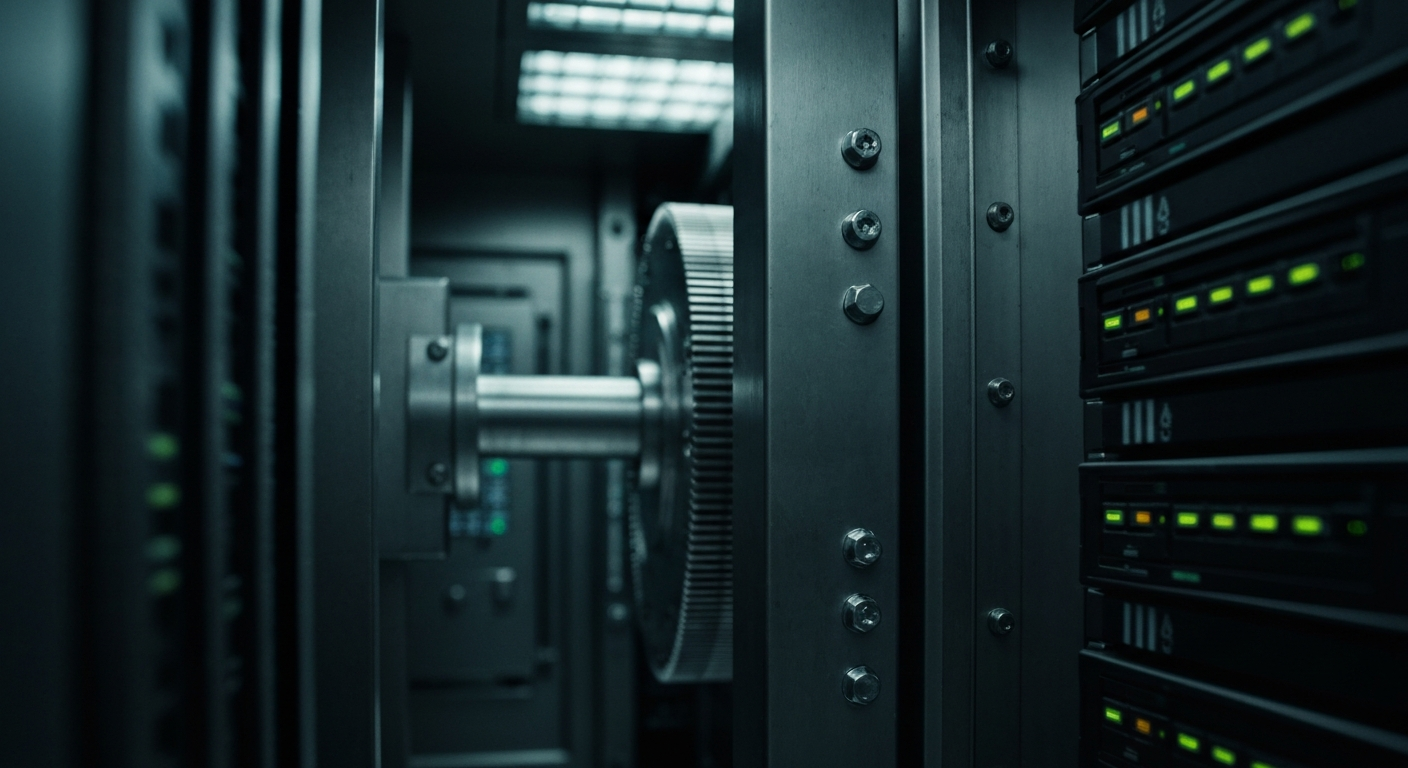 A close-up, high-contrast image of the intricate gears, circuits, and mechanisms that power the inner workings of a financial institution, conveying a sense of the complex infrastructure that supports the industry.