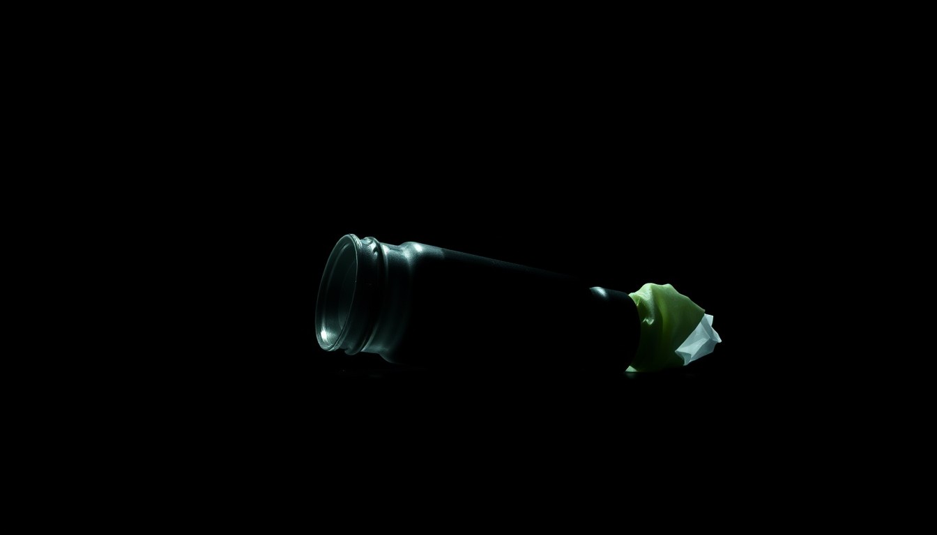 An extreme close-up photograph of a personal item found at the crime scene, such as a water-damaged wallet or a piece of torn clothing, lit by a harsh, direct camera flash against a pitch-black background, conveying the gritty, investigative nature of the incident.