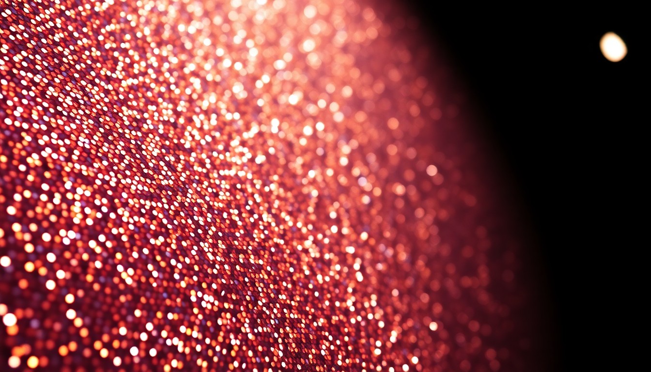 An extreme close-up photograph of a shimmering, glittering sequin texture in high-contrast studio lighting, conveying the glamour and energy of a televised singing competition finale.