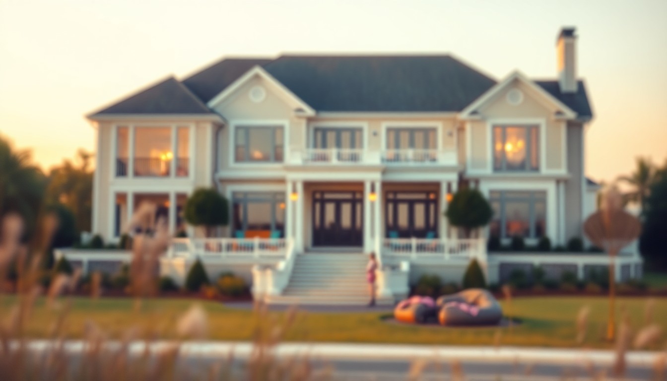An extremely abstracted, out-of-focus photograph shot through condensation or rain-streaked glass, composed entirely of a soft, pastel-colored luxury home scene in the style of Saul Leiter, conceptually representing the aspirational lifestyle of Virginia Beach's high-end real estate market.