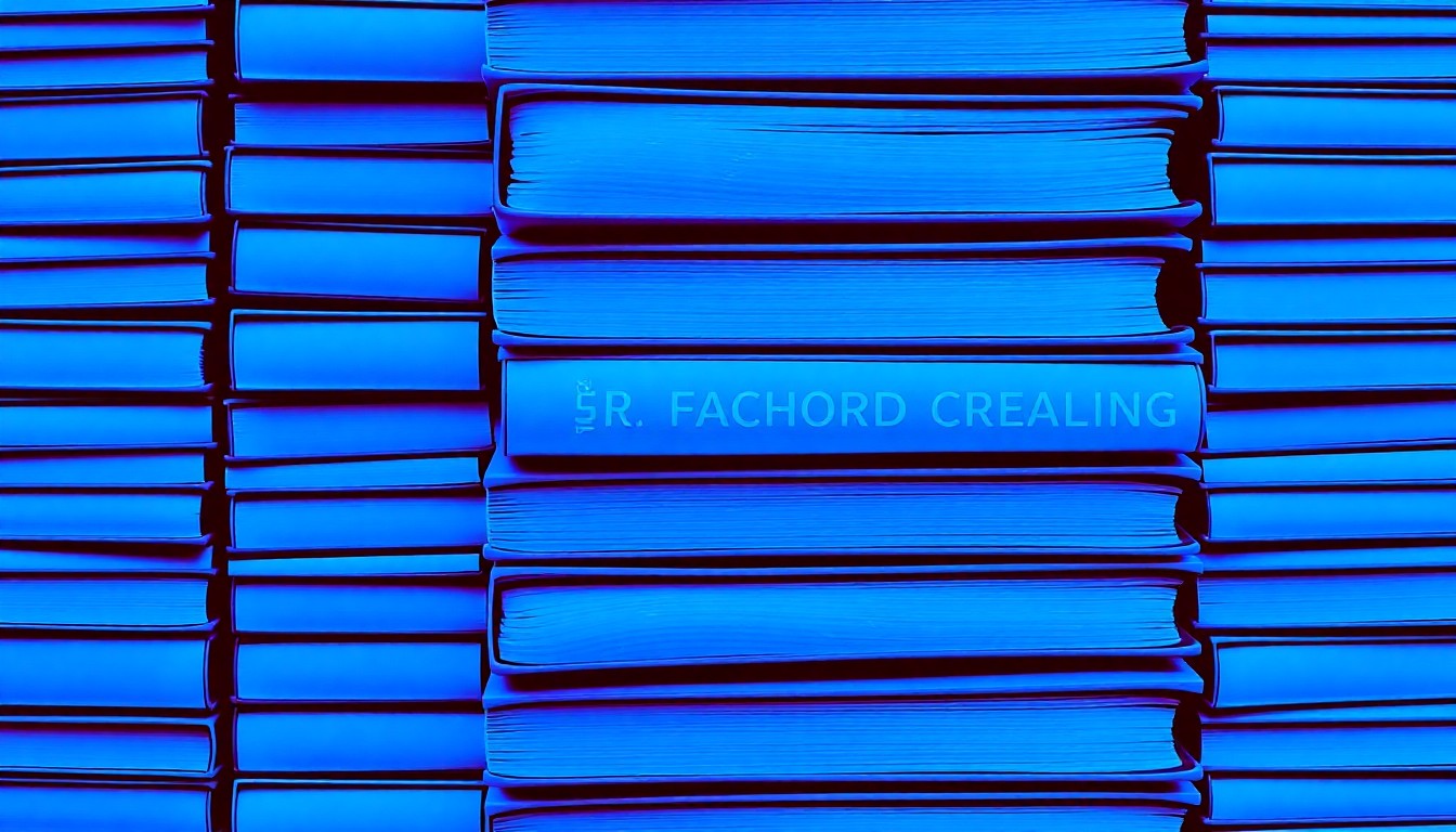 A vibrant, high-contrast silkscreen print of a stack of textbooks in various shades of blue, repeated in a tight grid pattern, capturing the energy and importance of the school district's curriculum update.
