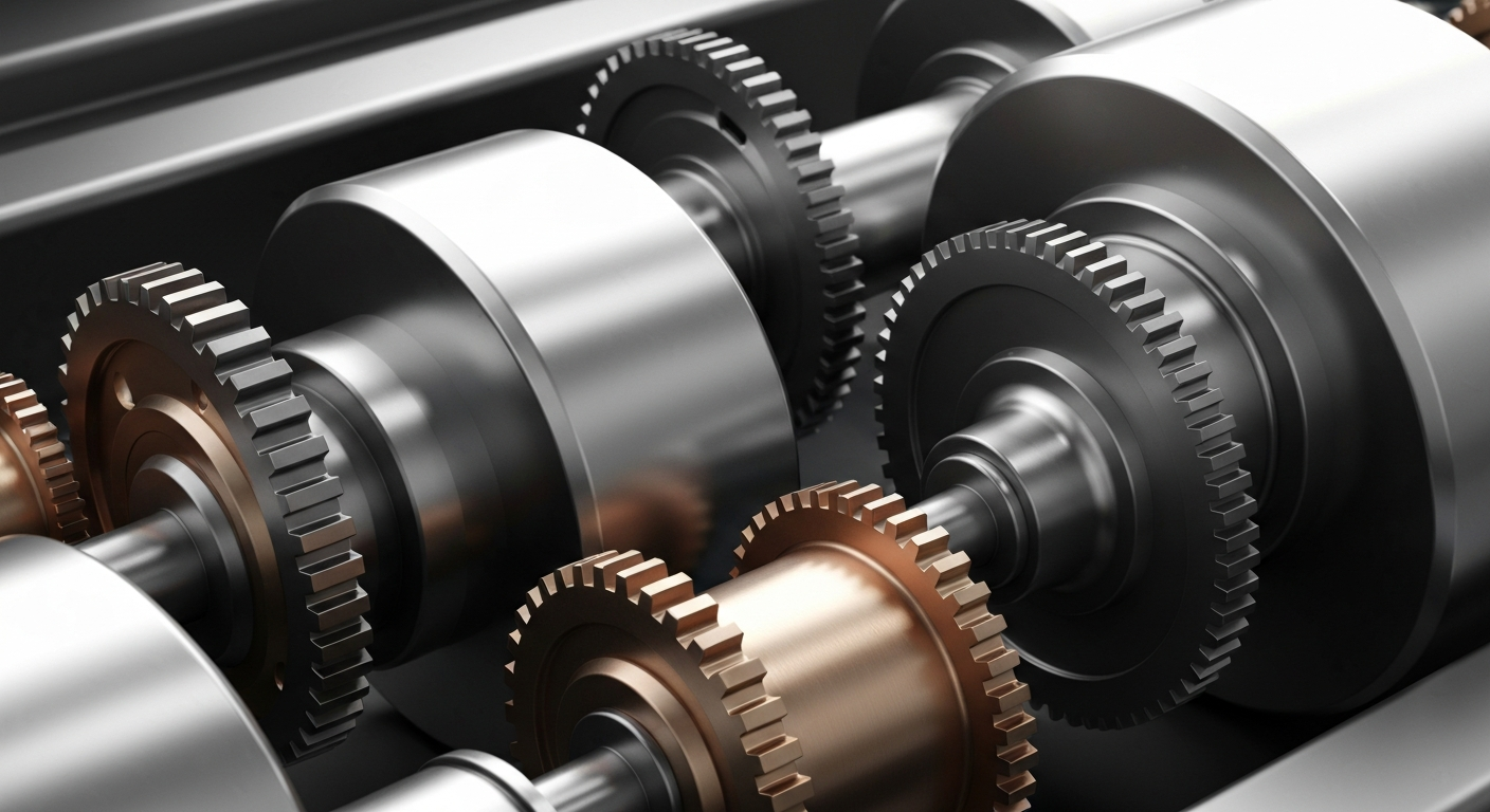 An extreme close-up of intricately detailed banking machinery and gears, conveying the complex financial infrastructure that underpins real estate investment trusts like MFA Financial.