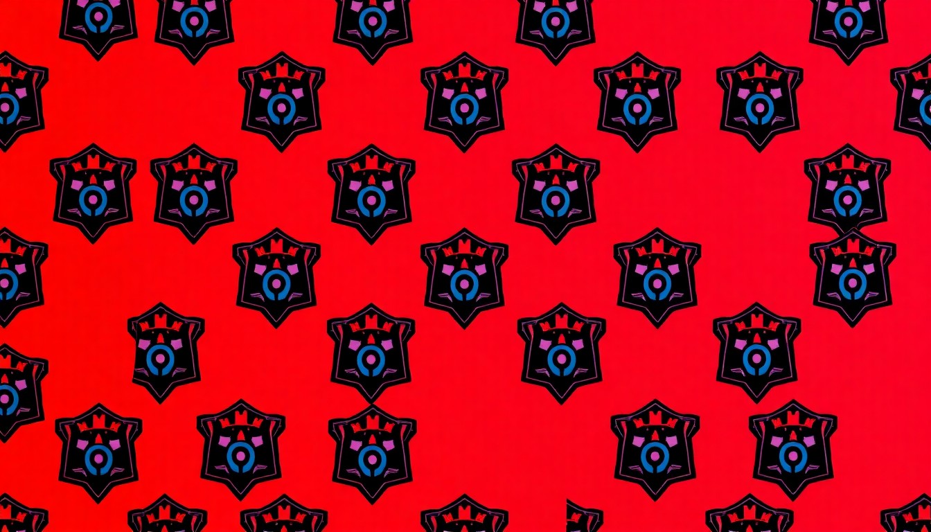 A highly stylized, abstract grid of neon-colored police badge icons rendered in a bold, silkscreen pop art style, conceptually representing the modernization of the law enforcement hiring process.