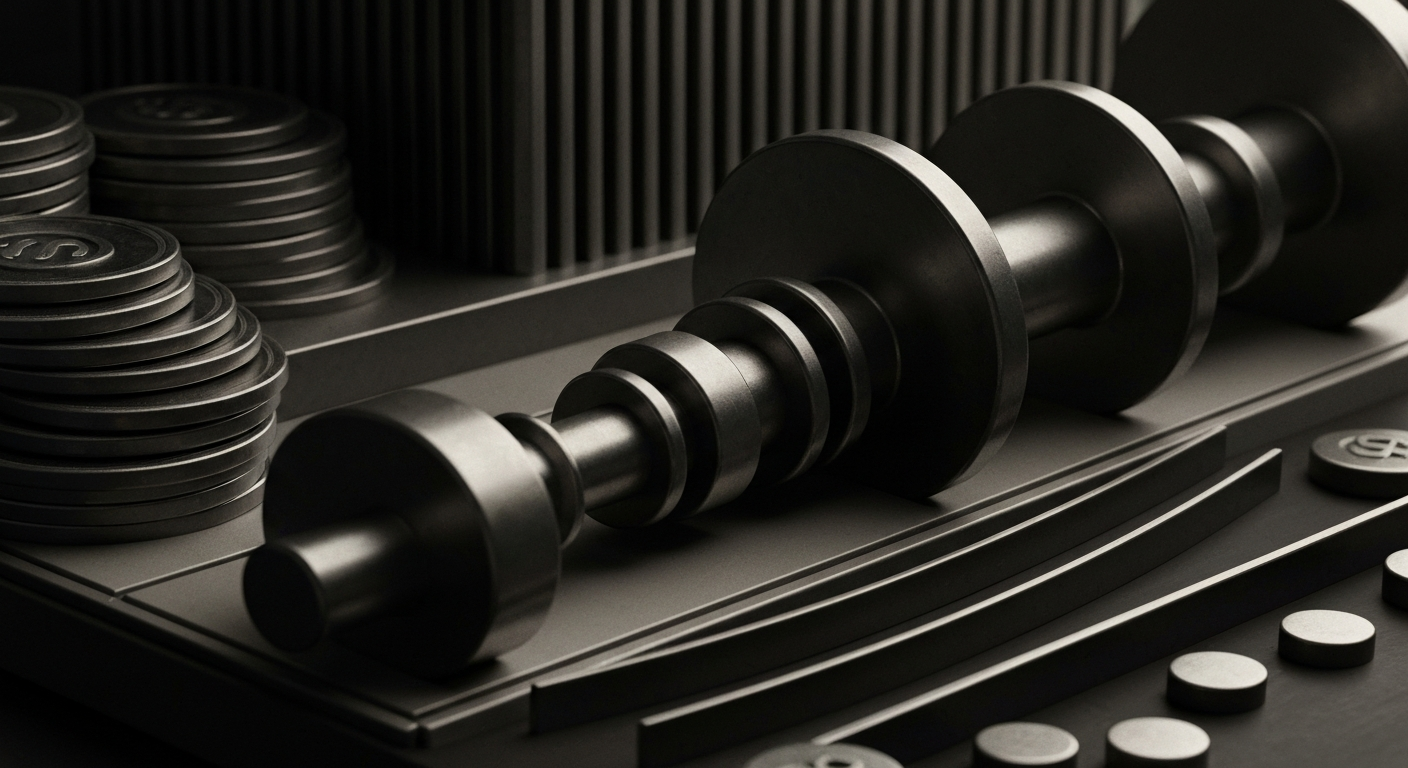 An extreme close-up of intricate, metallic banking machinery and mechanisms, conveying a sense of financial power, security, and institutional stability without depicting any literal currency or financial symbols.