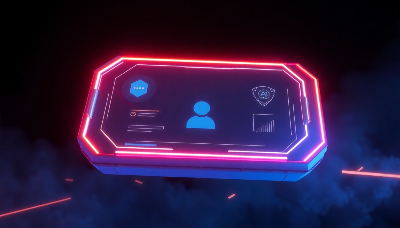 A highly detailed, glowing 3D illustration of a futuristic, illuminated digital assistant interface with pulsing neon lights, sleek metallic accents, and abstract geometric shapes, representing the integration of AI-powered digital assistance into users' everyday lives.