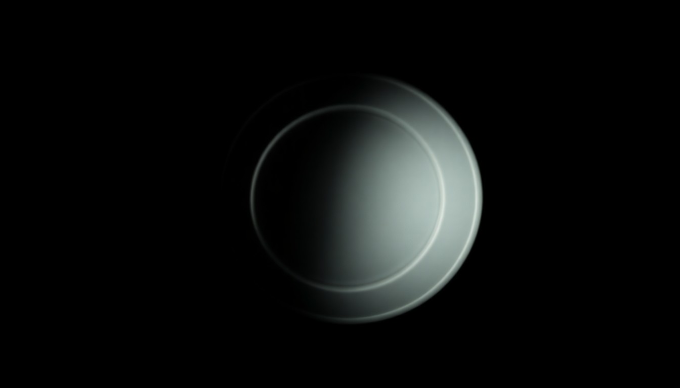 An extreme close-up photograph of a single coffee cup lid, lit by a harsh, direct camera flash against a pitch-black background, creating a stark, gritty, investigative aesthetic.