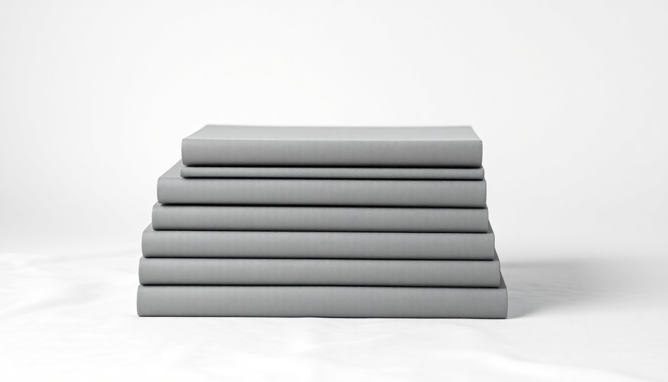 A high-end, photorealistic studio still-life photograph featuring a stack of hardcover books in shades of gray and silver, representing the memoir 'Silver Linings' by Dr. Silver Kung. The books are arranged elegantly on a clean, white seamless background, using sharp, dramatic studio lighting and deep shadows to symbolize the abstract concepts of finance, strategy, and personal growth.