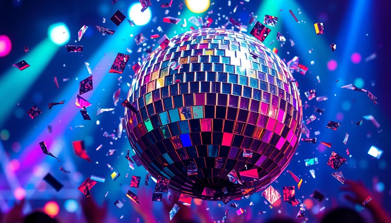 An abstract close-up photograph of shattered glass and glittering reflections, conveying the vibrant energy and visual spectacle of a K-pop concert.