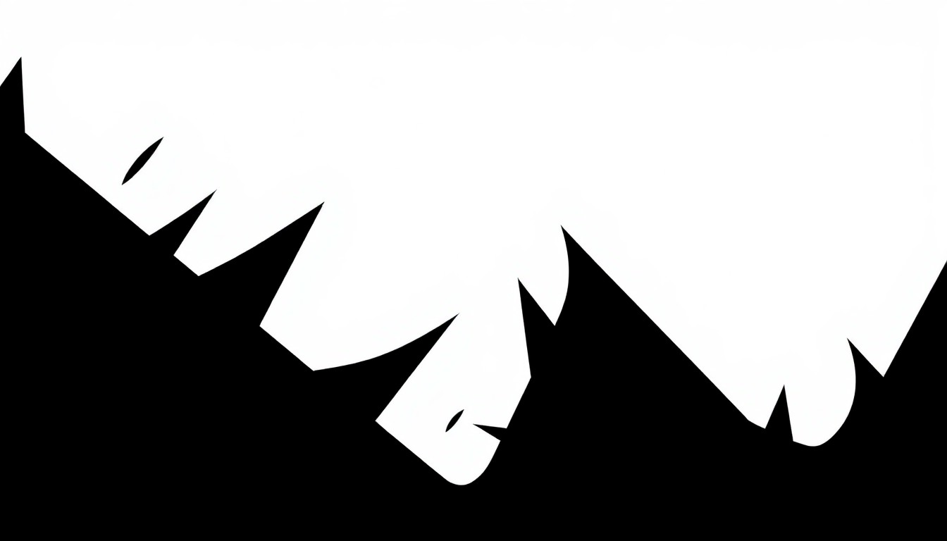 A striking black and white illustration featuring bold, angular shapes and silhouettes, conceptually representing the success and chart dominance of a country music artist.