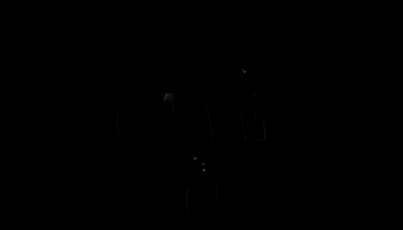 An extreme close-up photograph of a damaged camp sign or equipment against a pitch-black background, conceptually illustrating the aftermath of the deadly flood and the need for a thorough investigation.