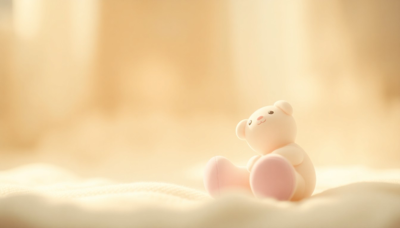 An abstract, out-of-focus photograph of a soft, pastel-colored child's toy or item, conveying a sense of care and comfort for young abuse survivors.
