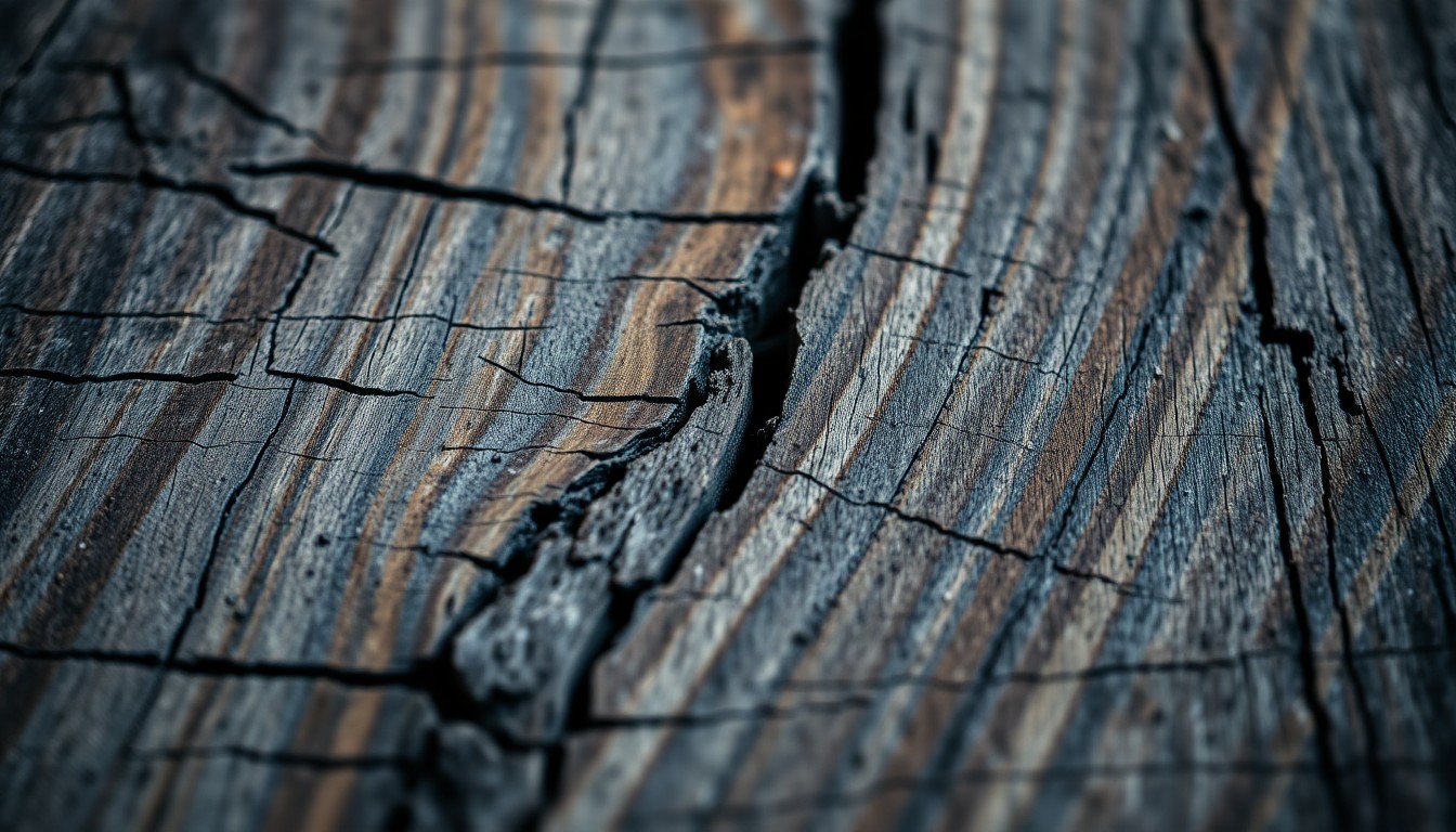 An extreme close-up photograph of a weathered, distressed wooden surface in shades of brown and gray, with dramatic high-contrast lighting creating a gritty, vintage aesthetic that conceptually represents the traditional blues music of the performers.