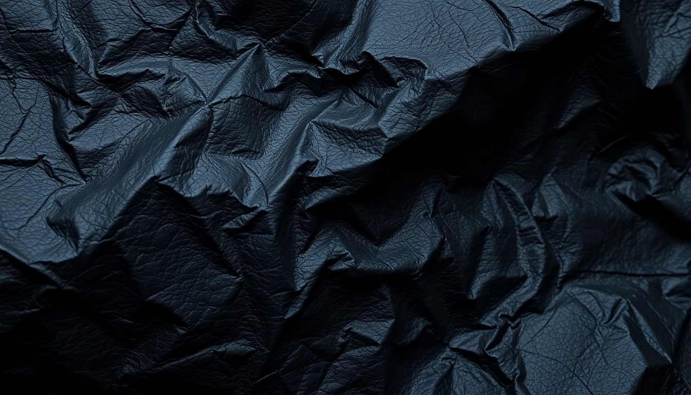 An abstract close-up image of a textured black leather surface, conveying the high-stakes legal drama surrounding Pooh Shiesty's case.