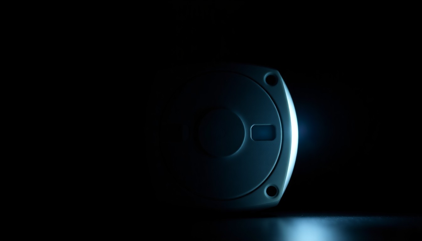 An extreme close-up of a carbon monoxide detector's disconnected wiring and sensors, conveying the grim reality of the Ruskeys' accidental deaths.