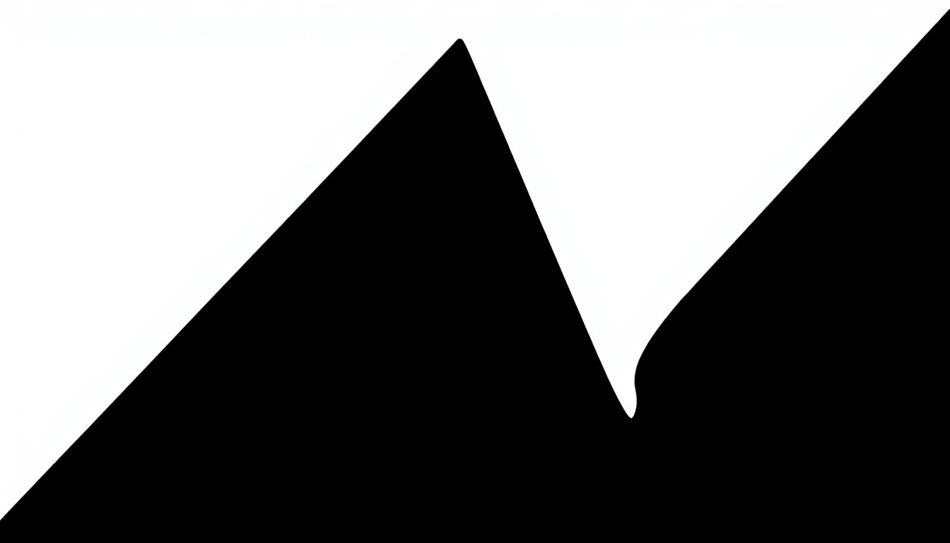 An abstract composition of stark black, white, and red geometric shapes, conveying the minimalist, lo-fi aesthetic of Justin Bieber's Coachella performance that divided opinions.