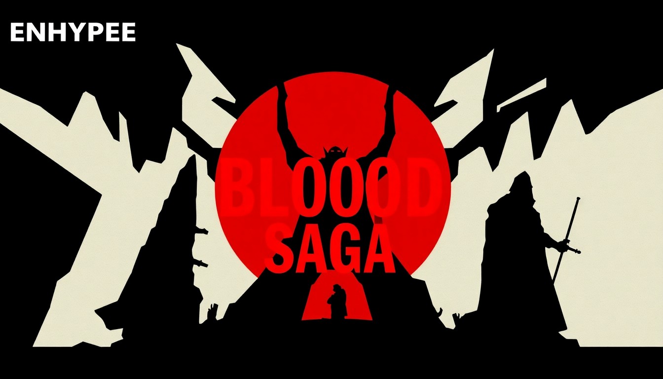 An abstract, minimalist illustration featuring sharp, angular black silhouettes and shapes in a high-contrast composition, evoking the energy and drama of a global concert tour.