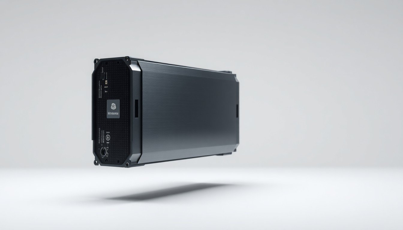 A photorealistic studio still life of a shiny metal server component or circuit board floating on a clean, monochromatic background, conveying a sense of corporate strategy and high-tech precision.