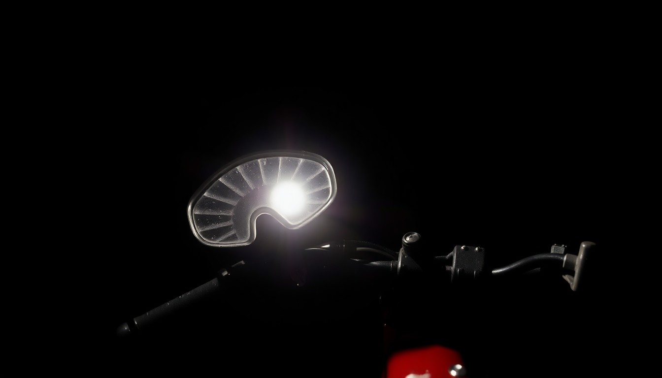 An extreme close-up photograph of a twisted, damaged motorcycle part, captured in harsh, dramatic lighting that creates a gritty, investigative aesthetic.