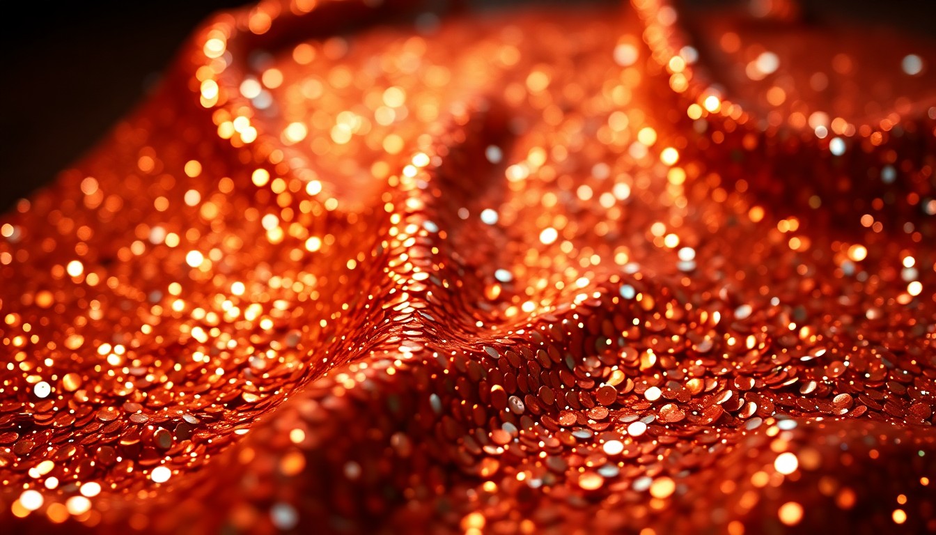 An abstract close-up image of shimmering, high-contrast sequins, evoking the glamorous and textural visual style of the Margo's Got Money Troubles TV series.