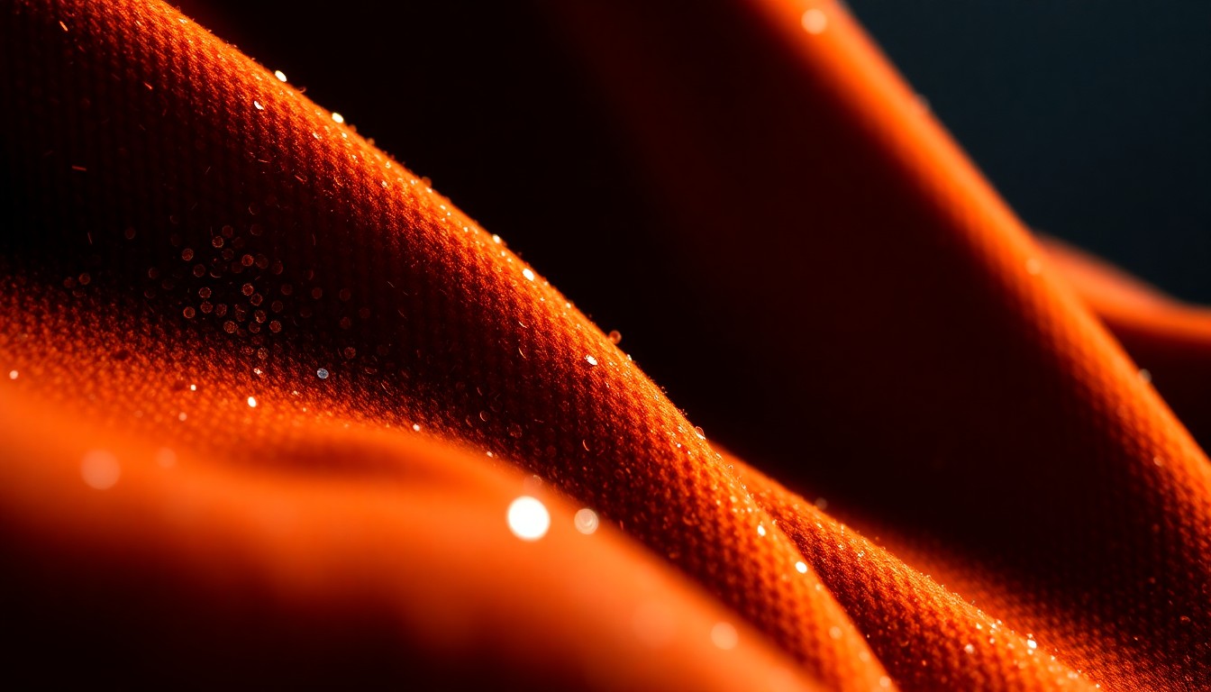An extreme close-up photograph of richly textured, high-end fashion materials like velvet or sequins, captured in dramatic studio lighting to convey the glamour and attention to detail of the Vivet clothing brand.