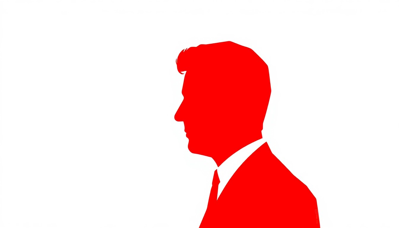 An abstract, minimalist illustration featuring a striking black silhouette of Ed Sullivan's iconic profile, set against a bold red and white background with jagged, geometric shapes, conceptually representing the TV host's groundbreaking and inclusive approach to entertainment.