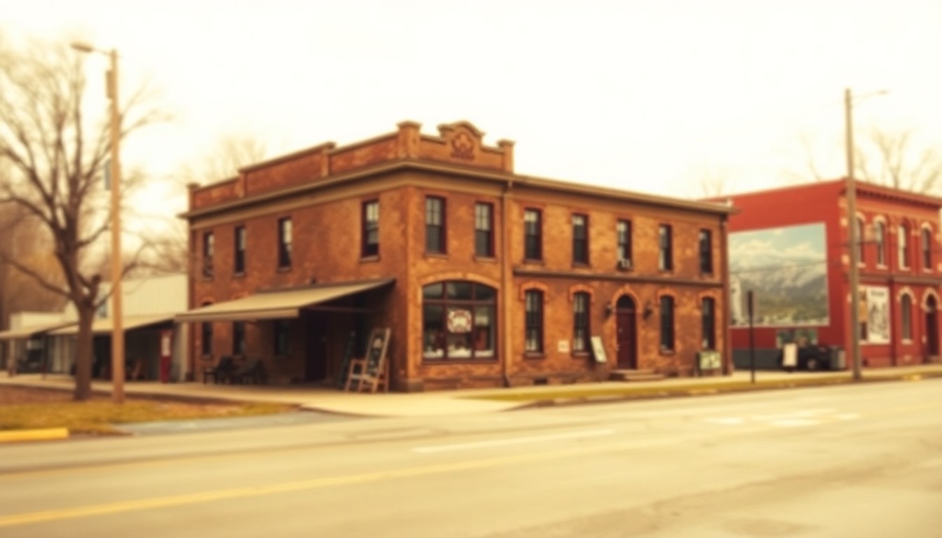 An abstracted, out-of-focus photograph in muted, sepia-toned colors depicting a historic building or artifact from West Pittston, Pennsylvania, conveying a sense of nostalgia and the passage of time.