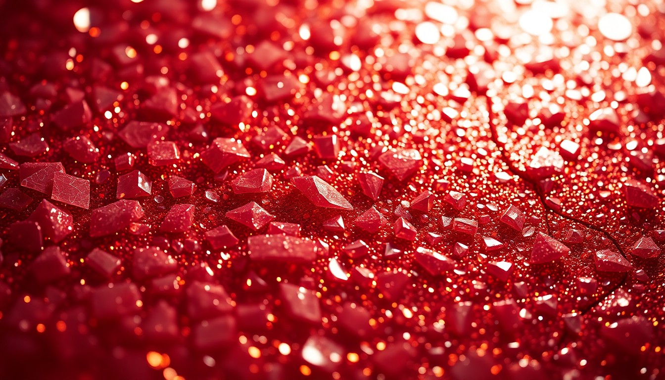 An extreme close-up photograph of a highly textured, glittering material like crushed velvet or shattered glass, captured in dramatic studio lighting to create a sense of high-end glamour and luxury.