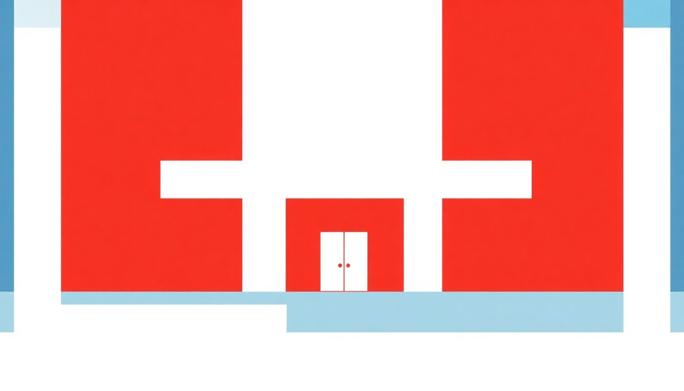 A geometric composition of overlapping triangles and rectangles in shades of blue, green, and red, conceptually representing the complex financial challenges facing a school district.