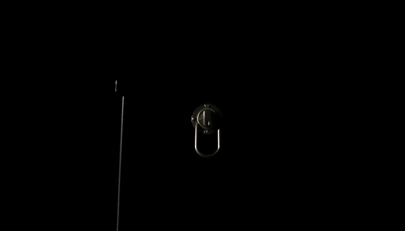 An extreme close-up photograph of a damaged church donation box, with the harsh lighting and stark black background creating a gritty, investigative aesthetic.