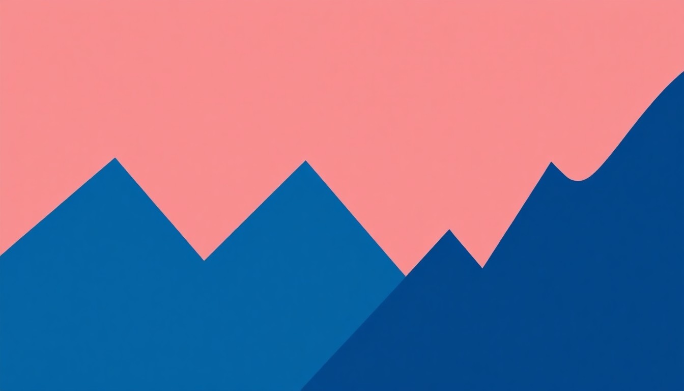 An abstract illustration composed of overlapping triangles and rectangles in shades of blue, red, and yellow, conveying a sense of dynamism and resilience in the face of market turbulence.