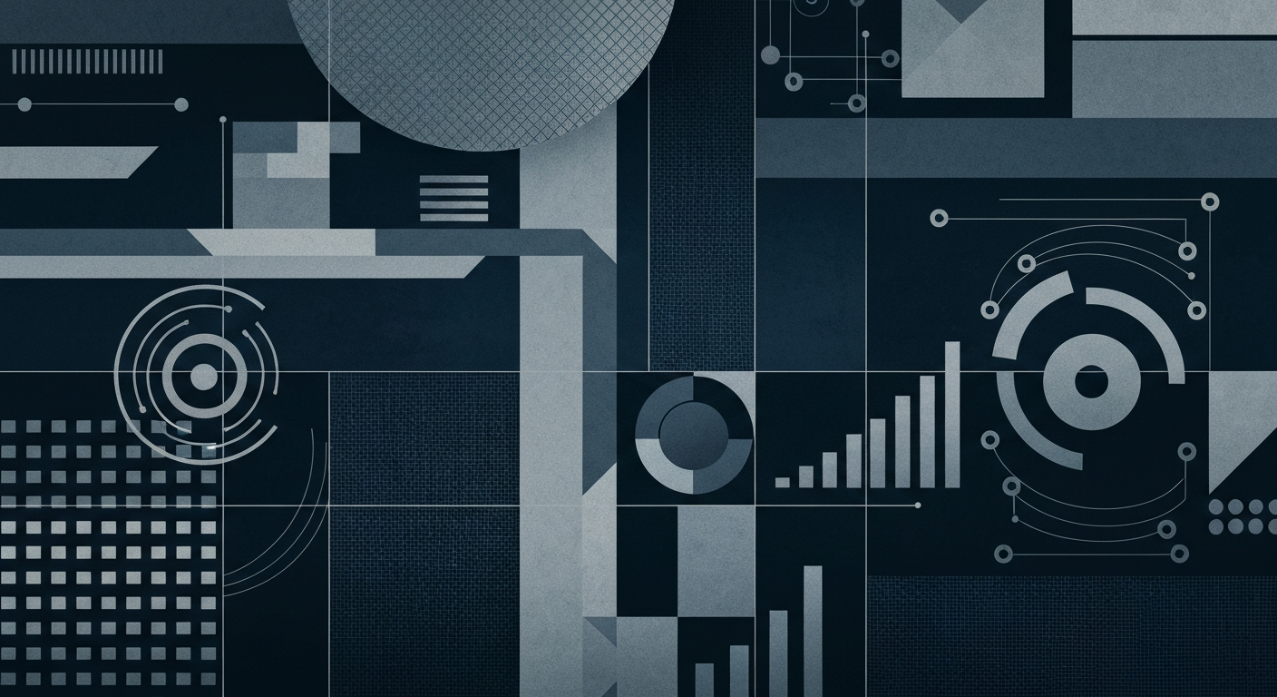 An abstract illustration featuring geometric shapes and patterns in shades of blue, grey, and metallic accents, representing the complex financial data and research provided by Zacks Investment Research.