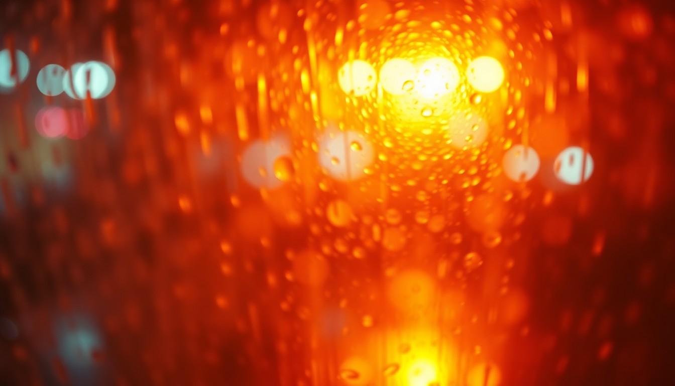 An abstract, impressionistic photograph featuring soft, blurred pools of warm, saturated colors, conceptually representing the high-energy, experimental culture of the late 1970s.