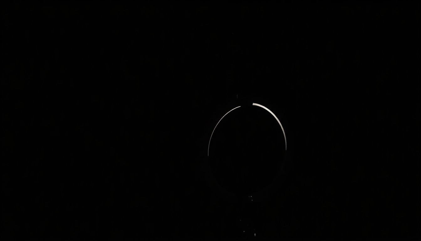 An extreme close-up photograph of a single handcuff, lit by a harsh, direct camera flash against a pitch-black background, creating a stark, gritty, investigative aesthetic that conceptually represents the search for a missing teenager.