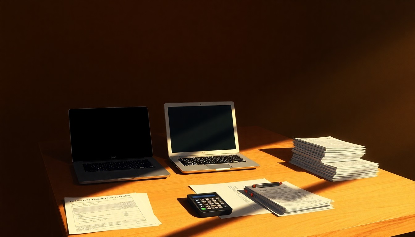 A warm, nostalgic painting of a simple desk with tax-related items, conveying the concept of personal financial relief and empowerment through tax policy changes.