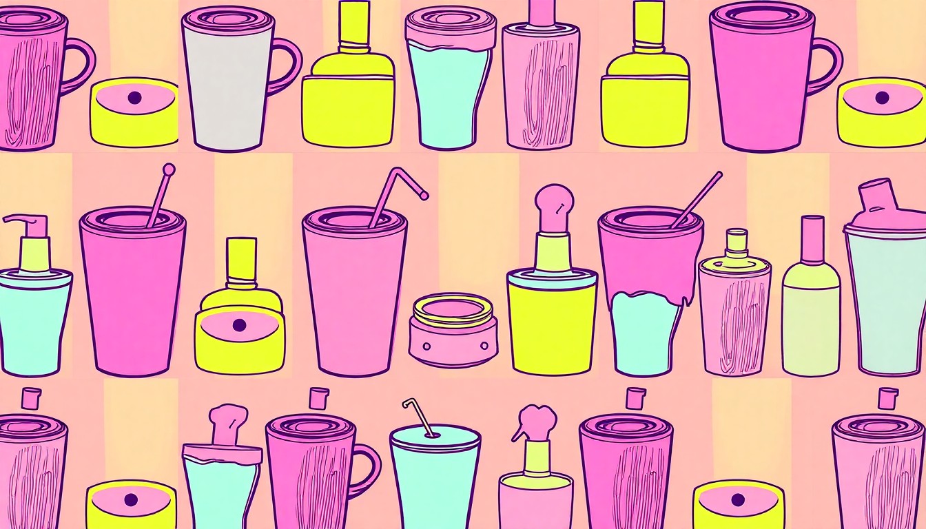 A brightly colored, high-contrast silkscreen print of a single, iconic lifestyle object such as a coffee cup or piece of clothing repeated in a tight grid pattern, utilizing flat, vibrant, and unnatural neon color palettes overlapping with heavy black photographic outlines to turn everyday consumer habits into modern pop art, conceptually representing the celebratory energy of a community festival.