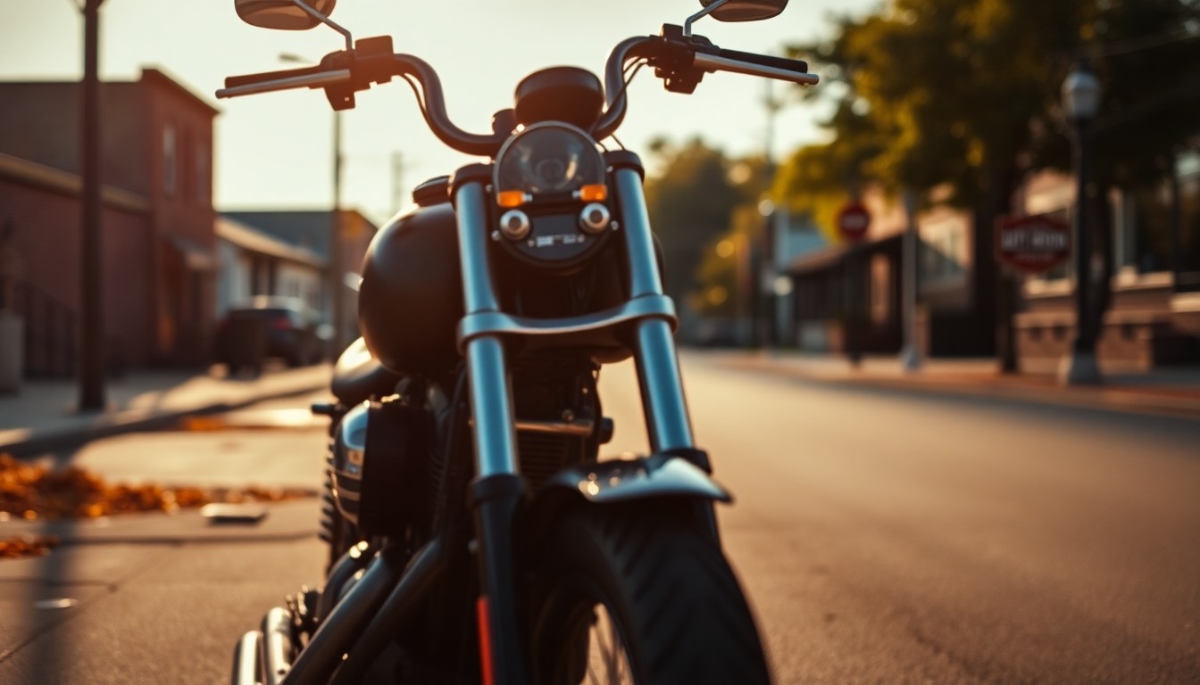 An extremely abstracted, out-of-focus photograph of a motorcycle in soft pools of warm color and light, capturing the essence of a cherished hobby and community connection.