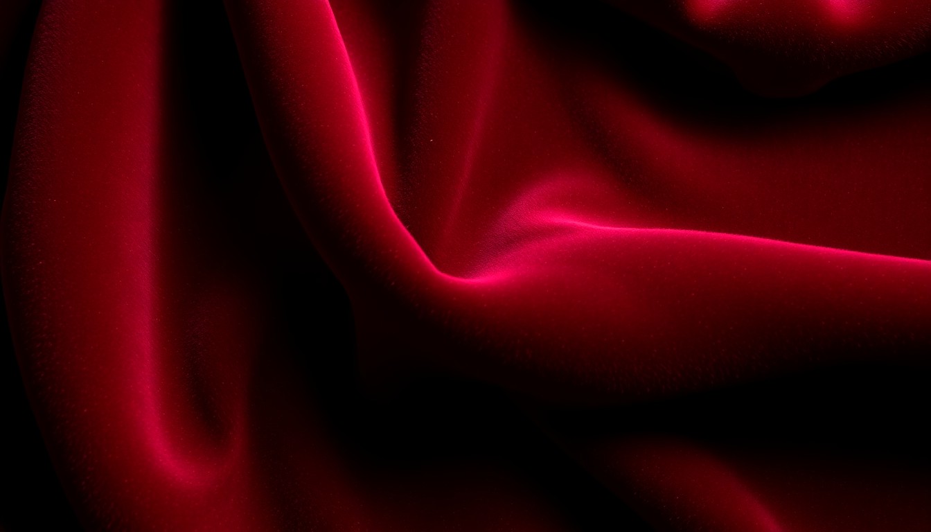 An extreme close-up photograph of a plush, luxurious velvet fabric in deep burgundy, shot with dramatic studio lighting to create a high-fashion, glamorous aesthetic, conceptually representing the private life of a celebrity.