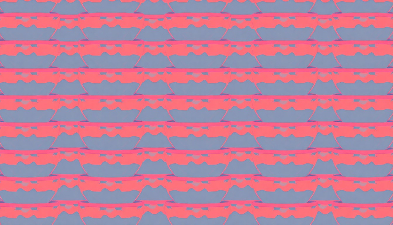 A visually striking, pop art-inspired illustration featuring a repeating pattern of colorful acai bowls, capturing the vibrant and healthy energy of the new Playa Bowls restaurant coming to Danbury.