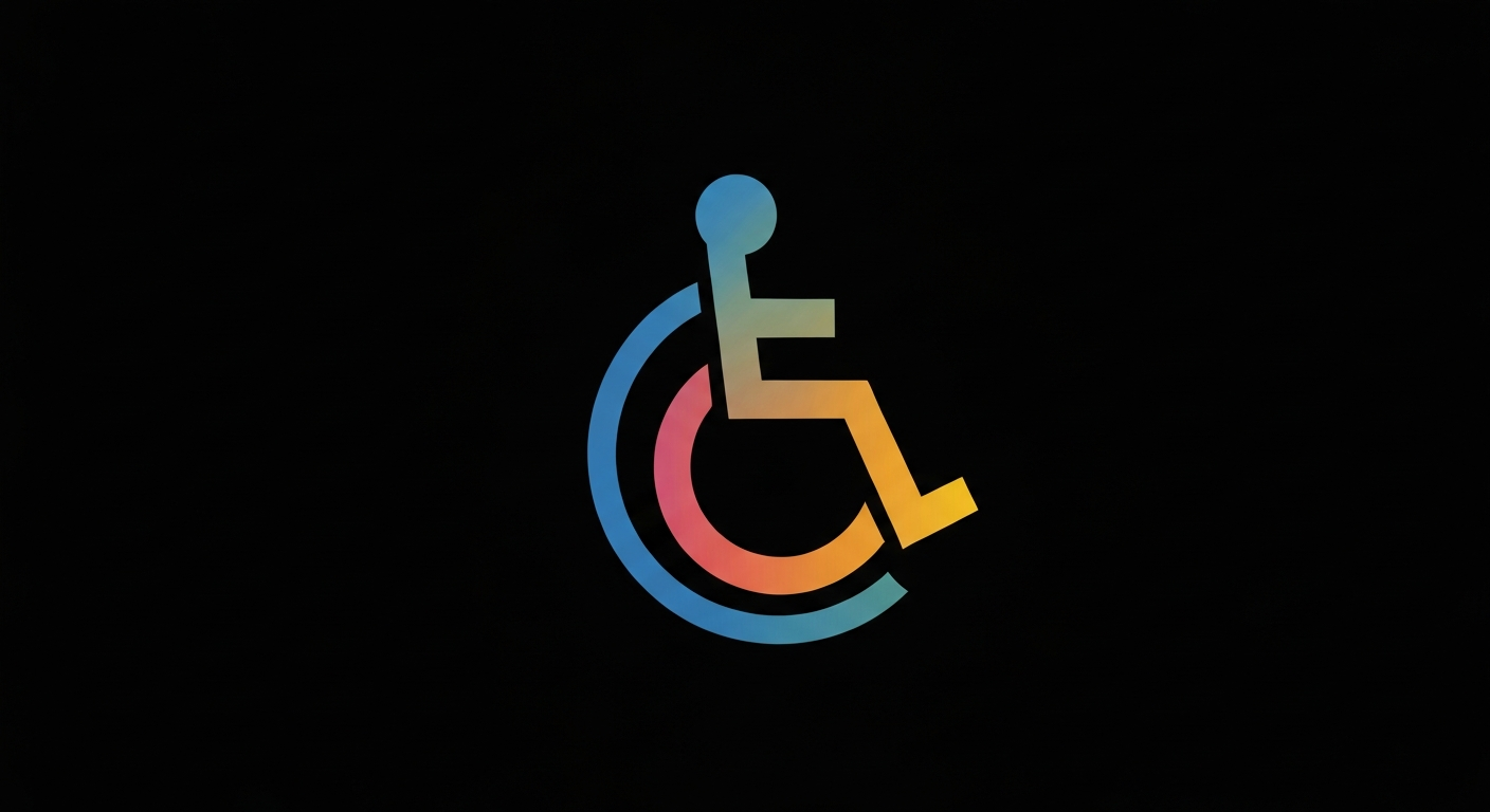 A vibrant neon outline of a person in a wheelchair, symbolizing the accessibility and inclusivity of the autism awareness workshops in Miramar.