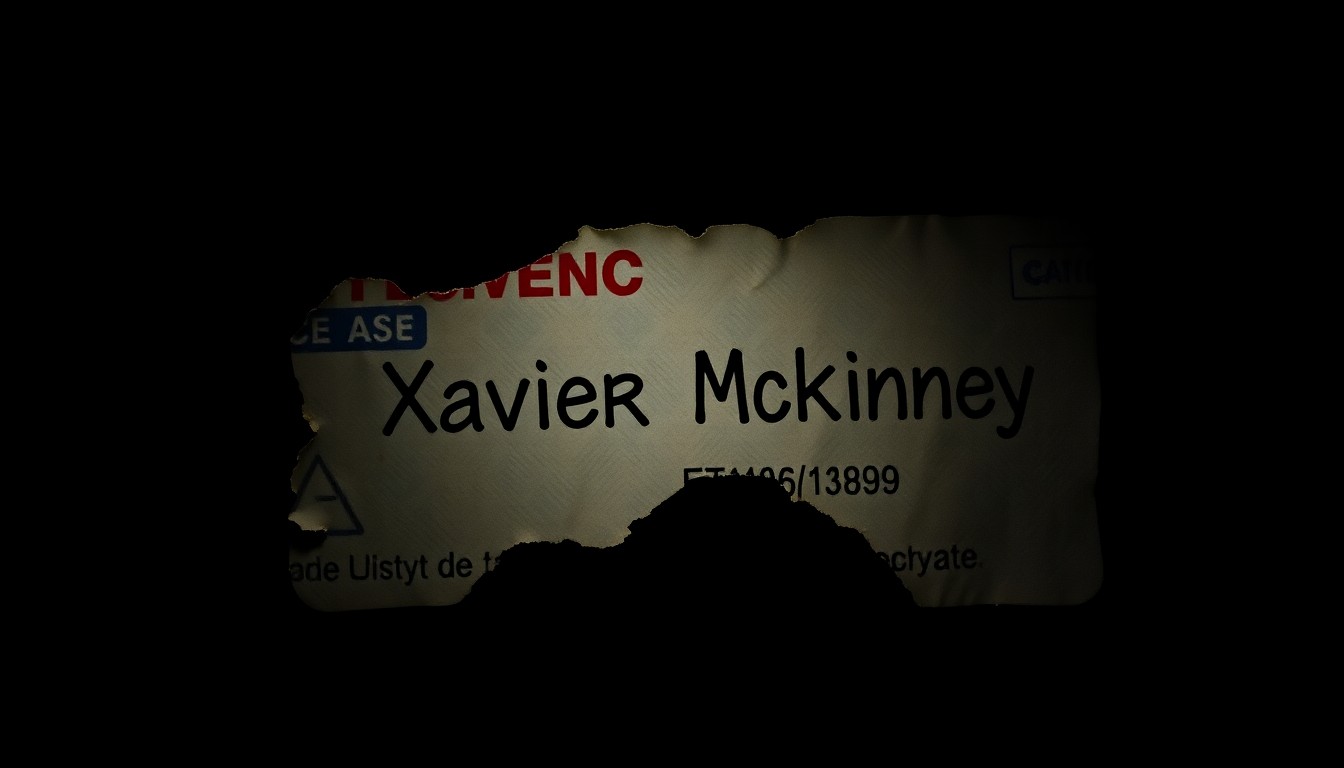 An extreme close-up photograph of a shredded fake driver's license, conceptually illustrating the identity theft and financial fraud at the center of this criminal case.