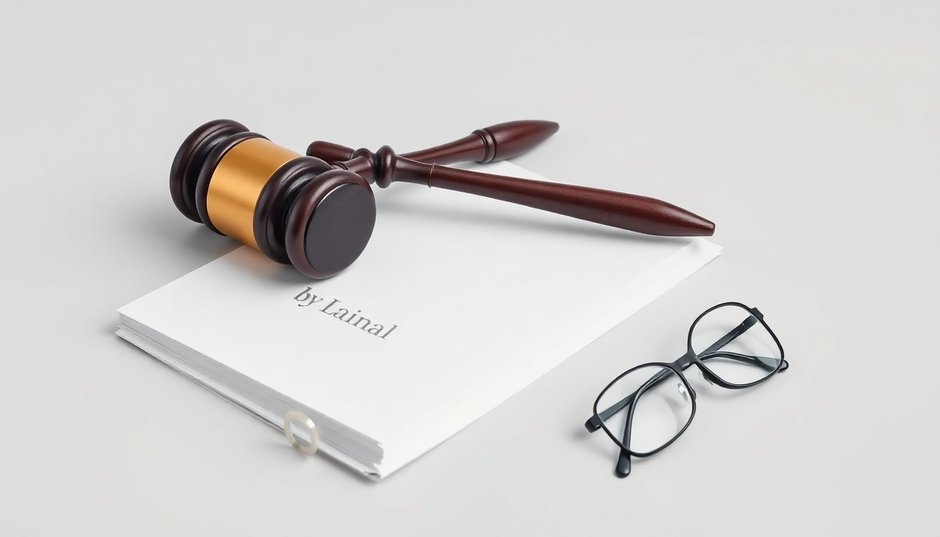A minimalist, photorealistic studio still life featuring a stack of legal documents, a gavel, and a pair of reading glasses, conceptually representing the abstract ideas of corporate governance and shareholder rights.